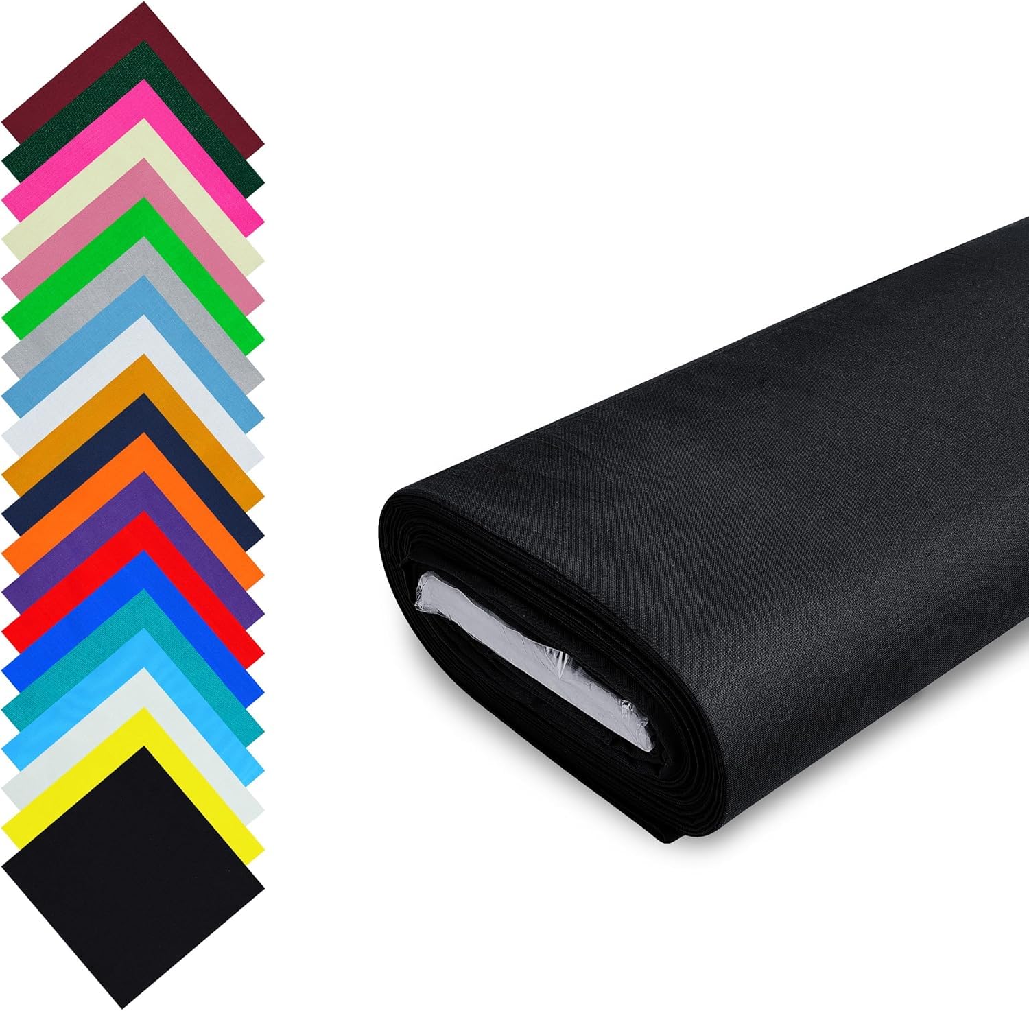 FT Fashion Track Fabric Cotton by The Metre UK - 58 Inches / 147.5 cm Wide - 100% Cotton Fabric Plain - 60 Square - Available in 20 Colours and 5 Sizes (Black, Per Metre Continuous) โ image 1
