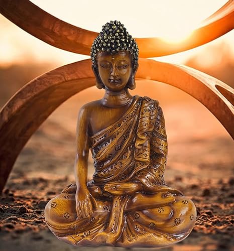 Miniatura 2 de livelyfish Mini estatua de Buda para decoración zen, estatuas de Buda para el hogar, resina, budismo, coleccionables, figuritas de Fengshui,