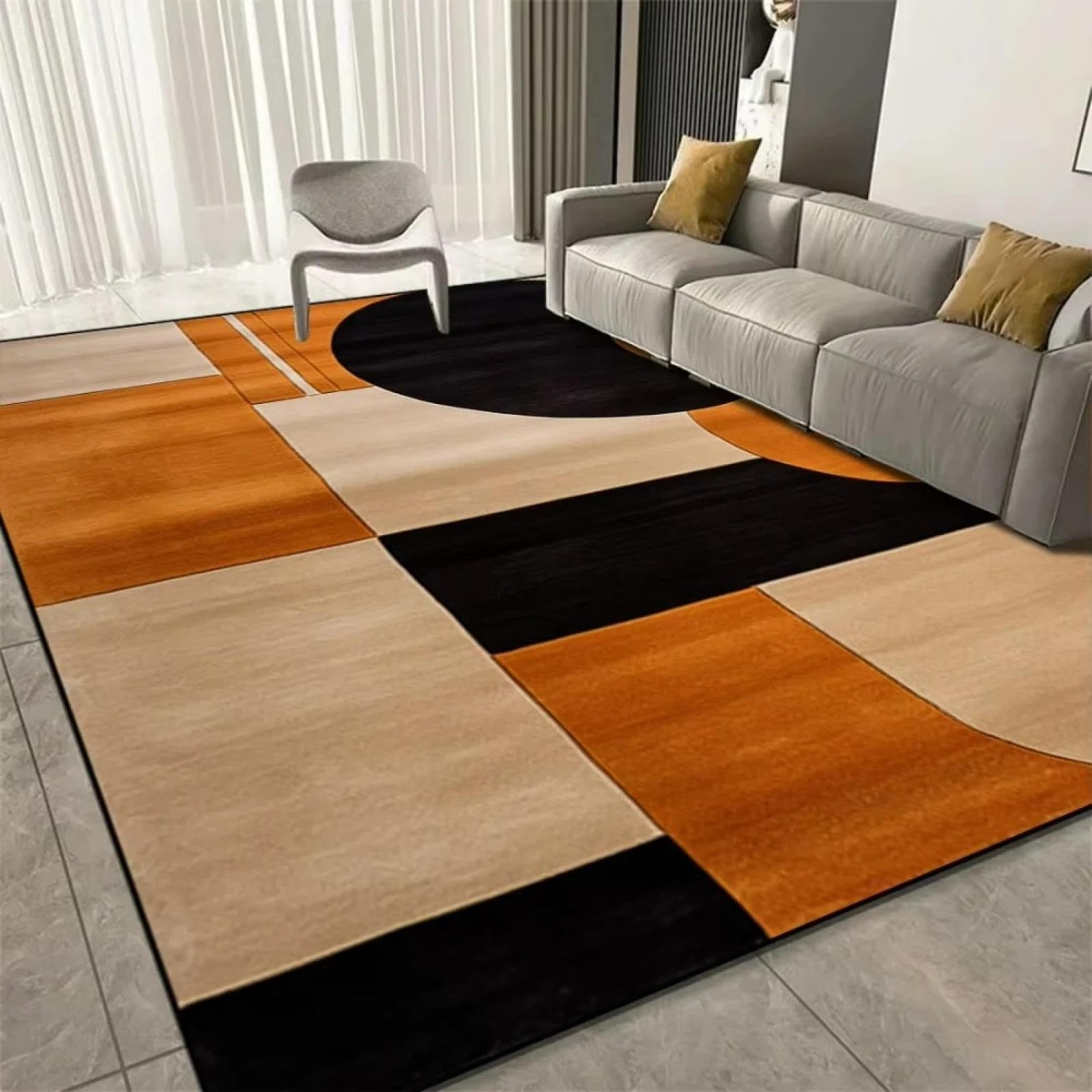 Tapis géométriques de salon luxe 80x140cm antidérapant chambre