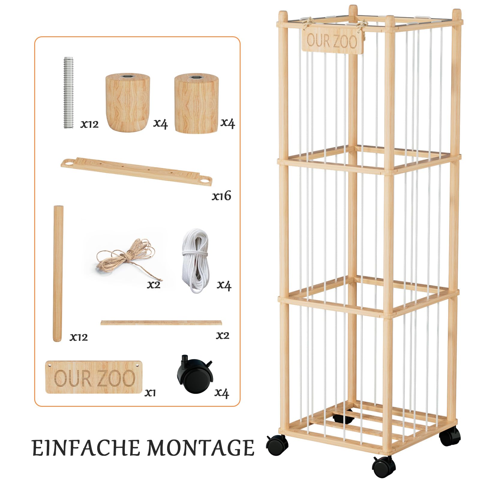 Estantería de almacenamiento para animales de peluche, gran estantería de madera para guardar juguetes de peluche, para ahorrar espacio en la habitación de los niños, sala de juegos y