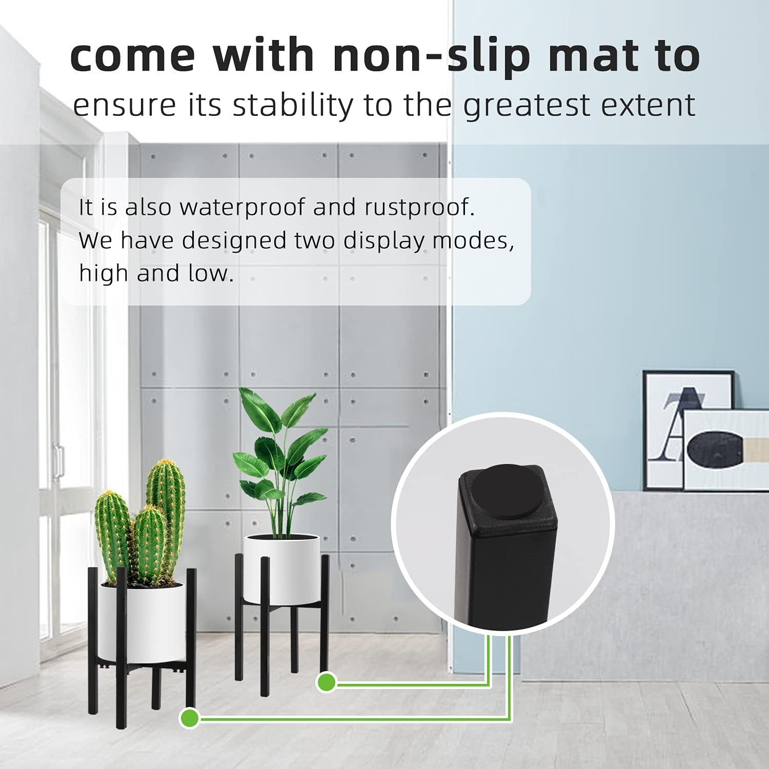 STLOVe® Flower Stand, Indoor Decor Flower Pot Shelf, Black Iron Pot Stand - Image 4