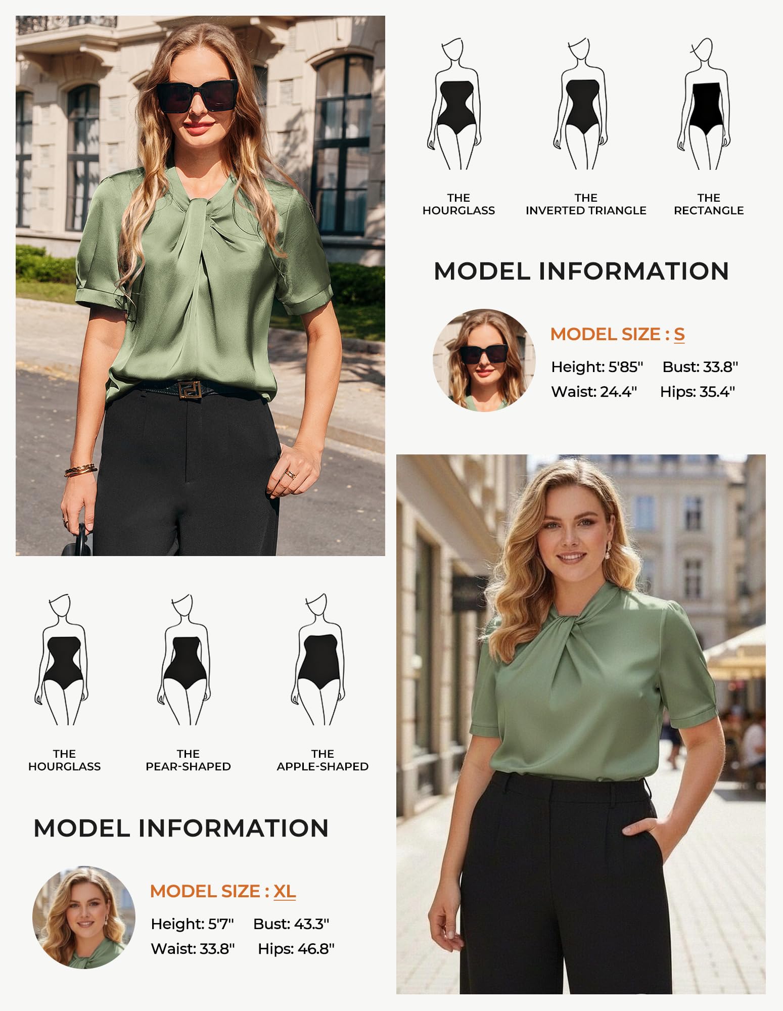 GRACE KARIN Blusa de satén para mujer, de manga corta, para verano, elegante, de seda, informal, para oficina, trabajo, para mujer