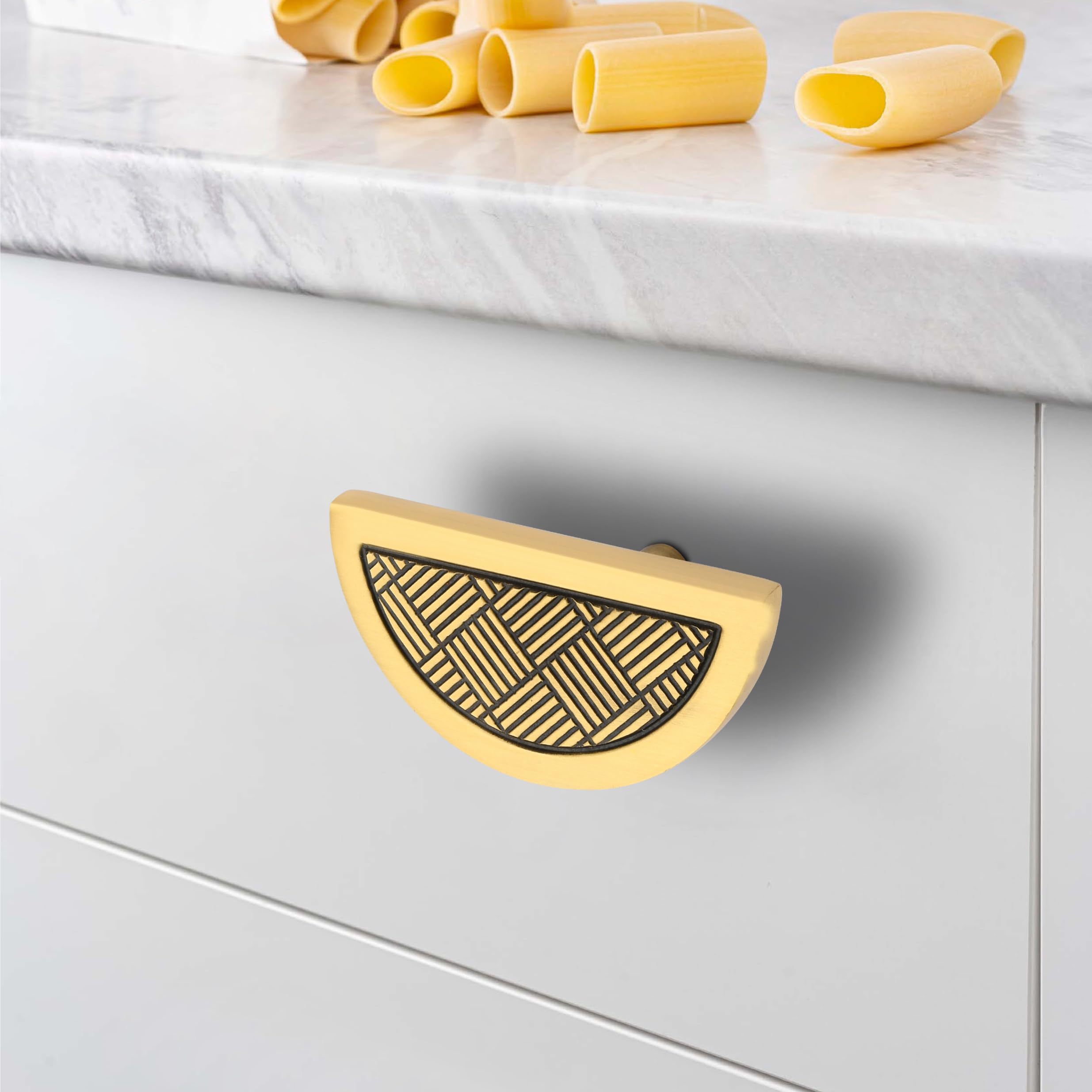 Chitra 2 Inch Half Moon Series Brass Cabinet Doors/Drawers Pull Handles Round Knobs Pack of 6 (Antique Brass Matt (B0CN15N3DH) Amazon Price History, Amazon Price Tracker