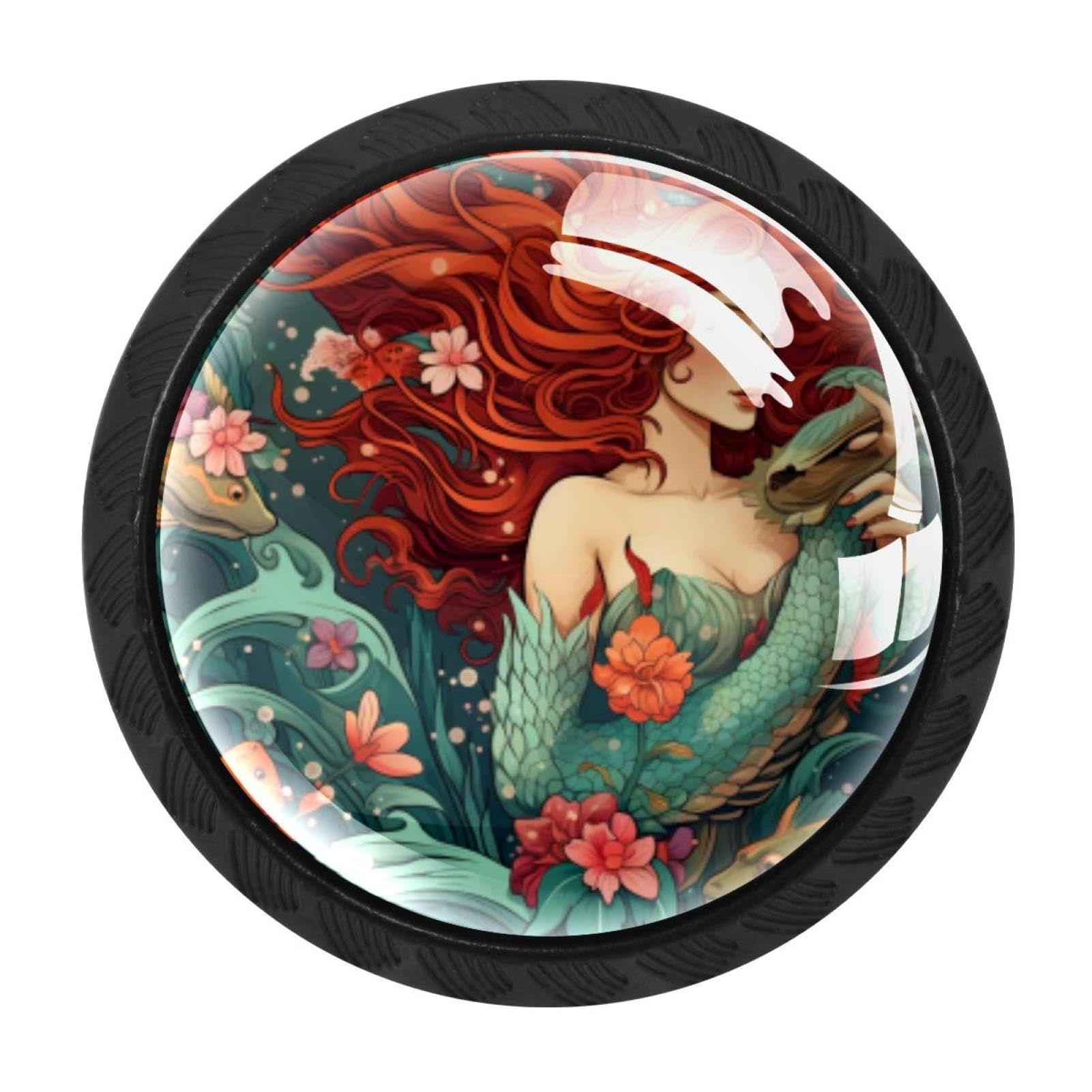 Chenzzzz Multicolored 08 4 Pack Mermaid Kitchen Cabinet Knobs Drawer Knobs Door Dresser Handles For Personalized Gifts Great For Any Occasion