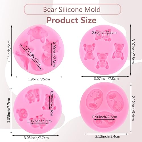 Miniatura 3 de Molde de silicona para cabeza de animal de granja, jirafa, mono, león, fondant, vaca, oveja, cerdo, perro, caramelo para decoración de pasteles,