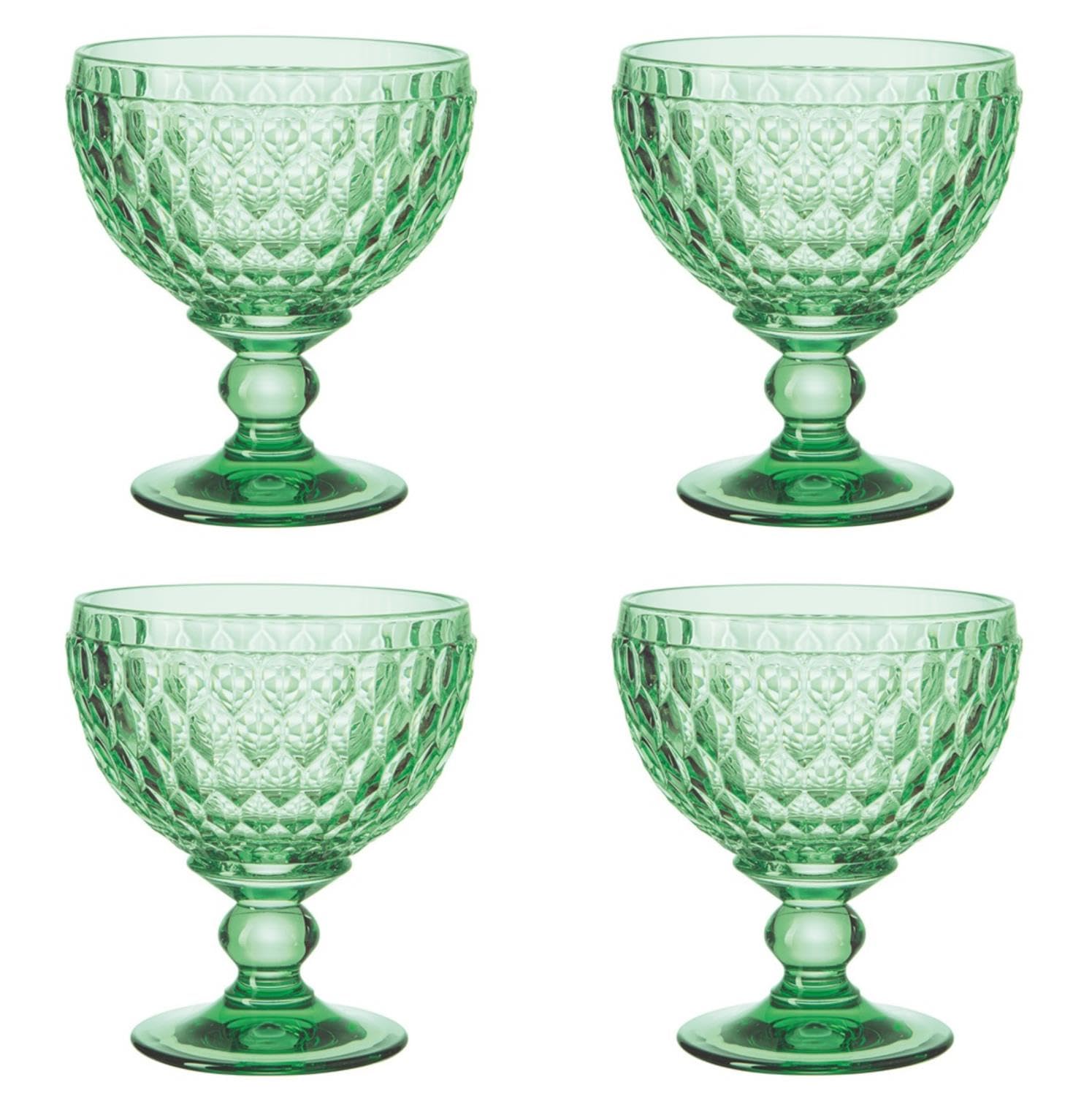 Villeroy & Boch Boston Lot de 4 coupes à champagne/à dessert Vert 398 ml