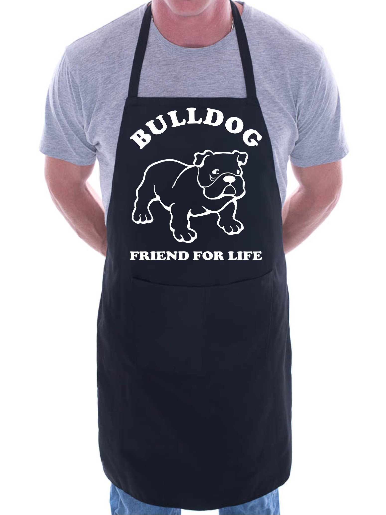 Print4U Bulldog Dog Lover BBQ Cooking Funny Novelty Apron Black