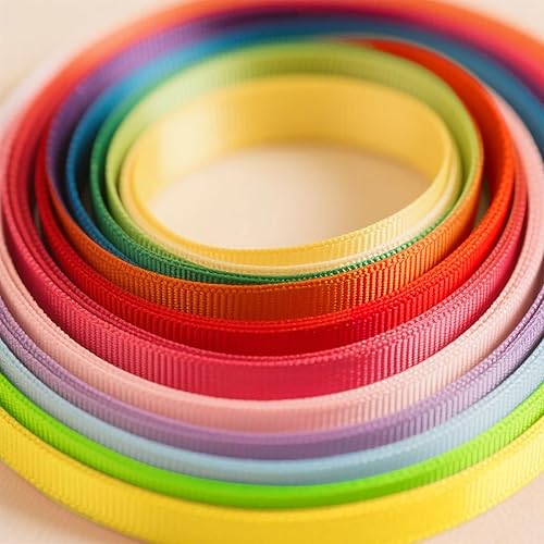 Vista 12 de QingHan Cintas de grogrén para manualidades, regalos, envoltura de 3/8 pulgadas, cinta de tela de lunares boutique de 40 yardas (20 x 2 yardas)