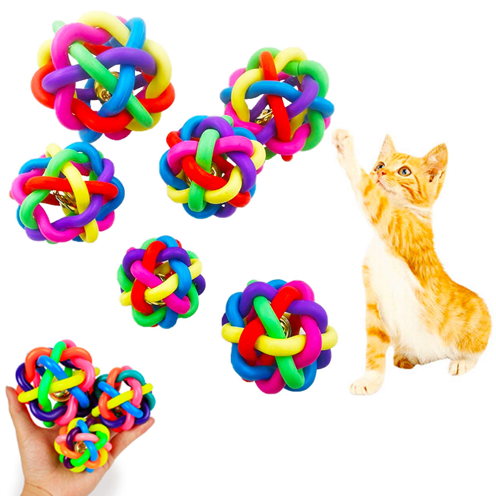 Jeu de lancer en intérieur avec le lot de 6 balles en caoutchouc Nobbly à clochette