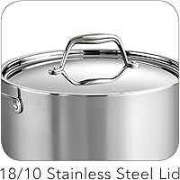 Vista 5 de Tramontina Signature - Cacerola con revestimiento tricapa de acero inoxidable de 6 cuartos con tapa, olla lista para inducción, apta