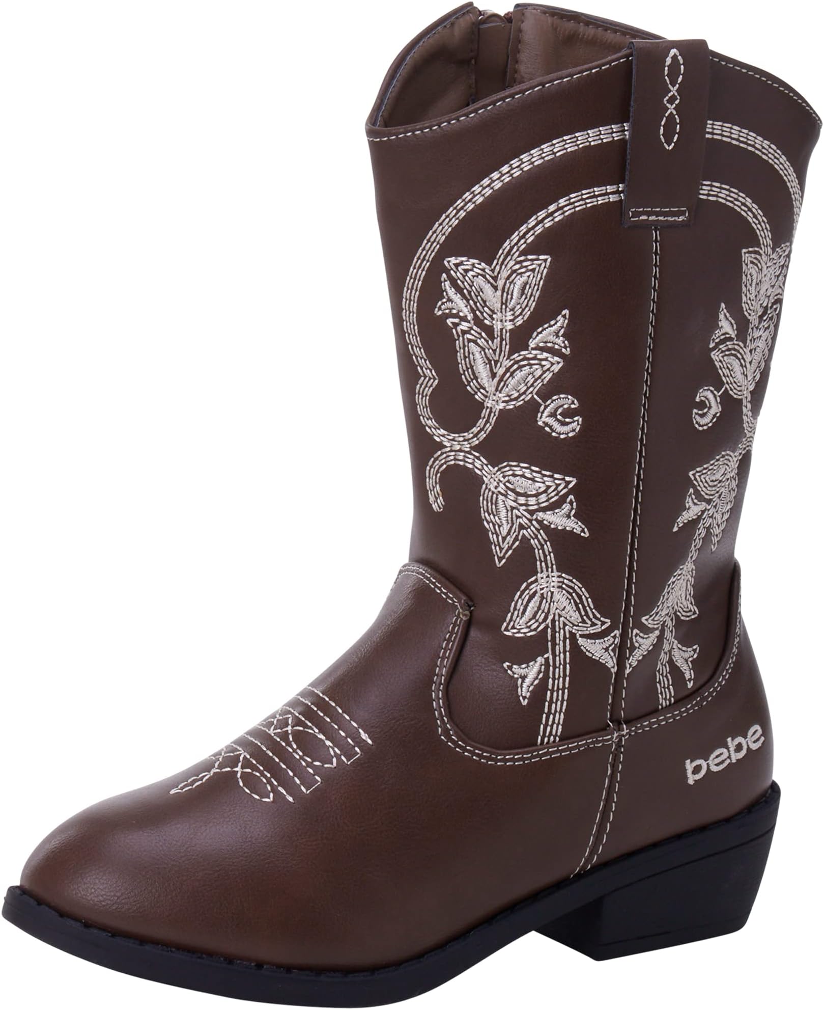 bebe Girls Cowboy Boots - Classic Western Country Cowgirl Boots - Mid Calf Riding Shoes for Toddlers Little and Big Girls