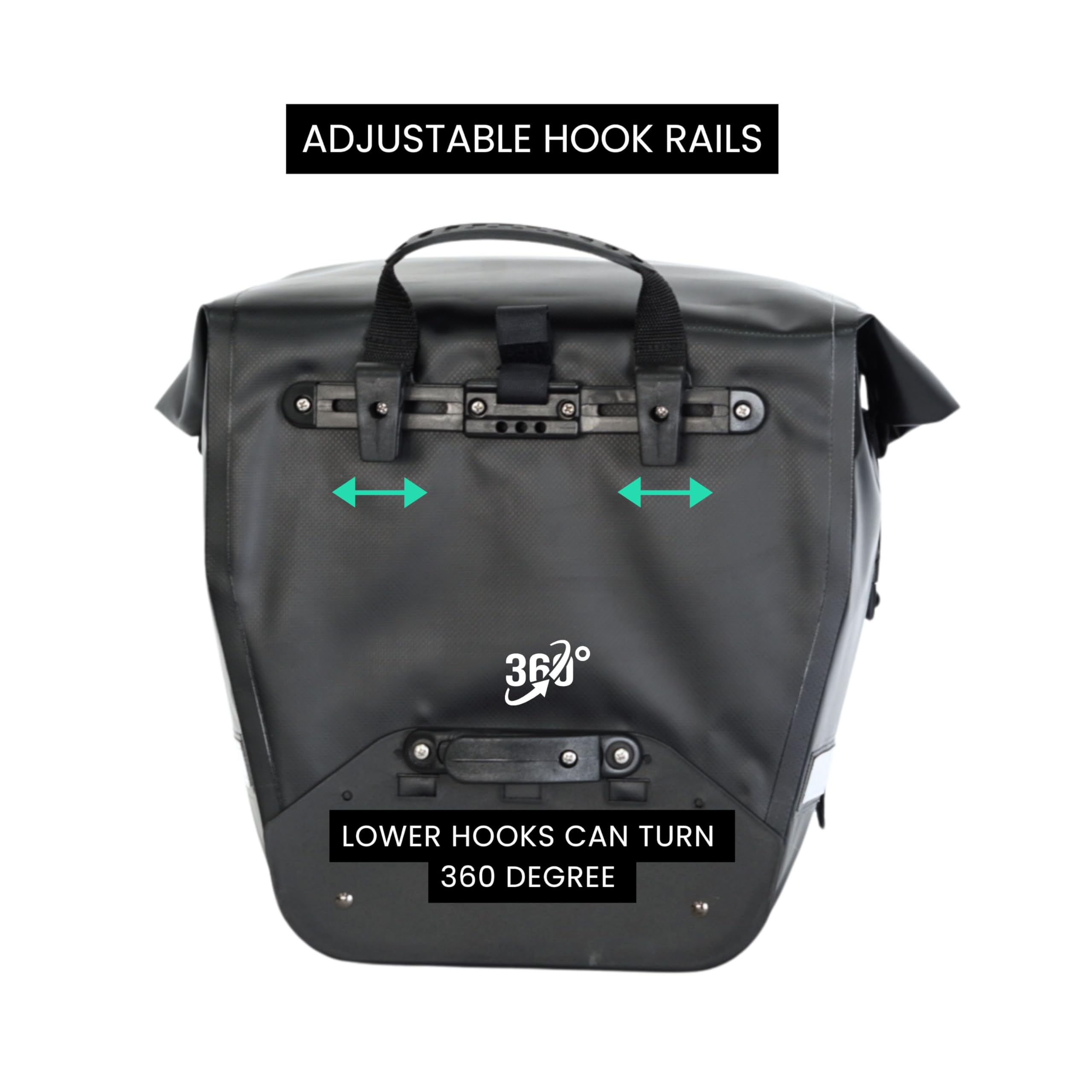 Vincita Triton Wasserdichte Cargo Bag 17L-20L Fahrradtaschen für Fahrrad Zubehör Fahrrad Gepäckträgertaschen (Schwarz)