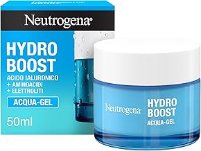 Neutrogena Hydro Boost Acqua Gel, Crema idratante viso in gel leggero a base acqua, Crema viso Acido Ialuronico per un'idratazione intensa, Ideale per pelle mista e sensibile, 50 ml