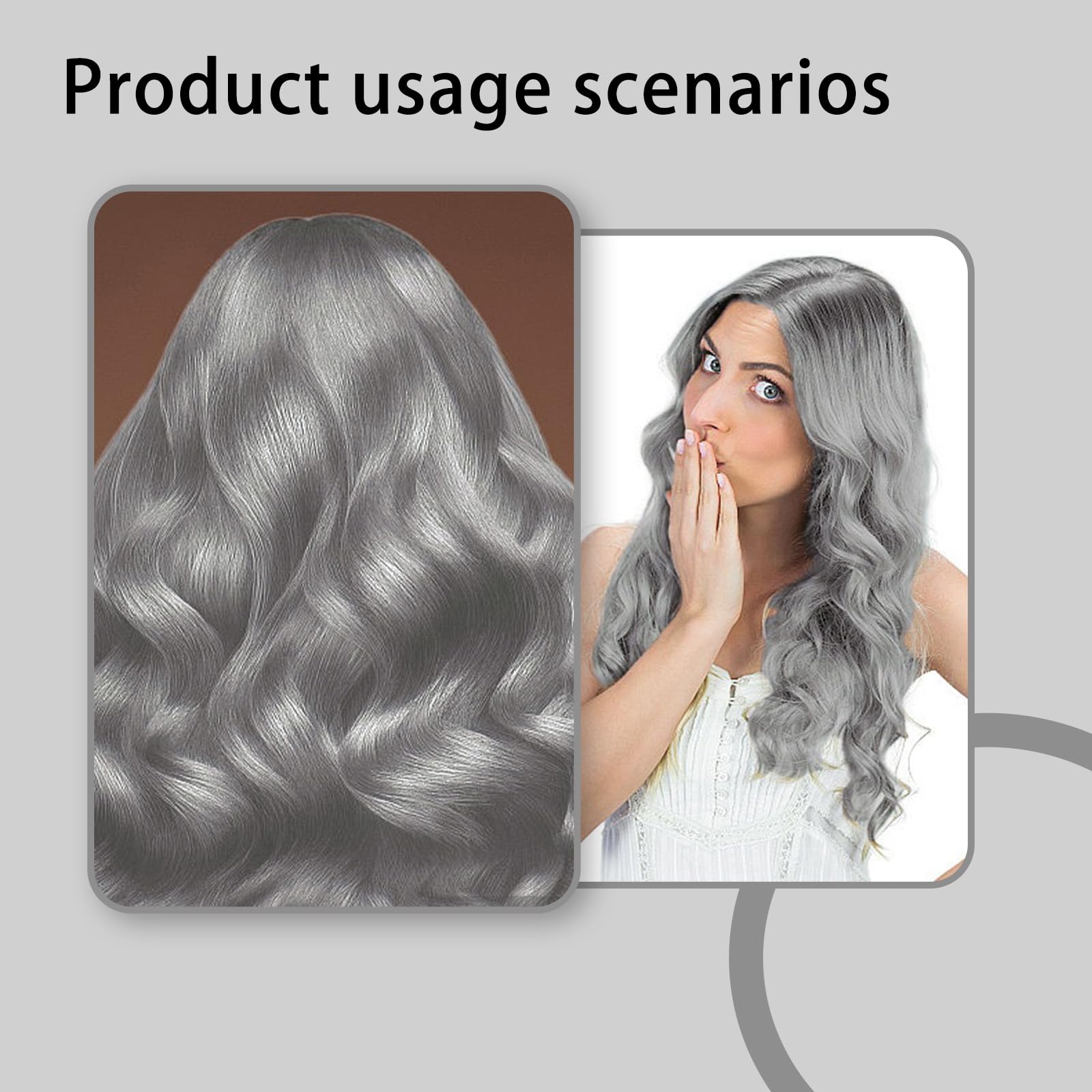 Long Grey Wigs for Women Grey Curly Wig, Headband Wig Womens Wigs - Image 4