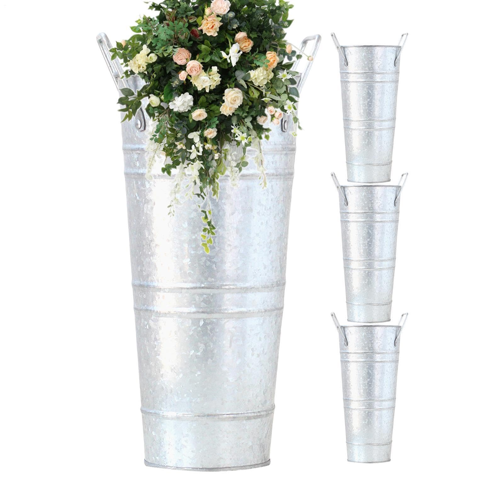 Metallvase, verzinkt, rustikal, hoch, Hochzeitstischdekoration, für Party, Hochzeit, Wohnzimmer, Küche, Schlafzimmer, Eingangsbereich, , Tisch