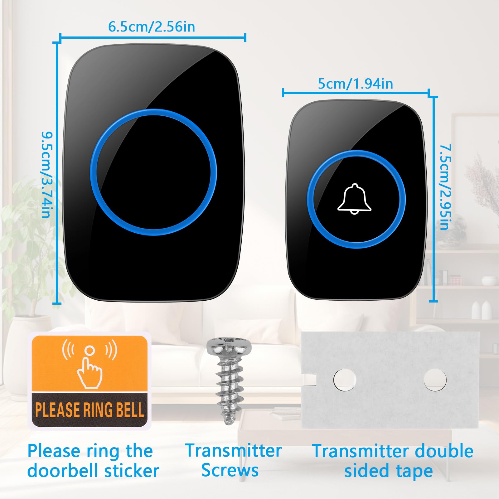 Campanello Wireless AMFUN - Portata 492ft - 58 Suonerie - Impermeabile - Con Spina - Foto 5