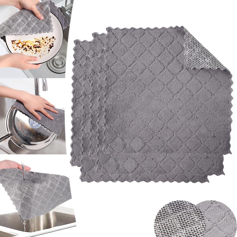 Multipurpose Wire Dishwashing Rags for Wet and Dry 2024 New Stainless Steel Dish Washing Net Mesh Cloth Metal