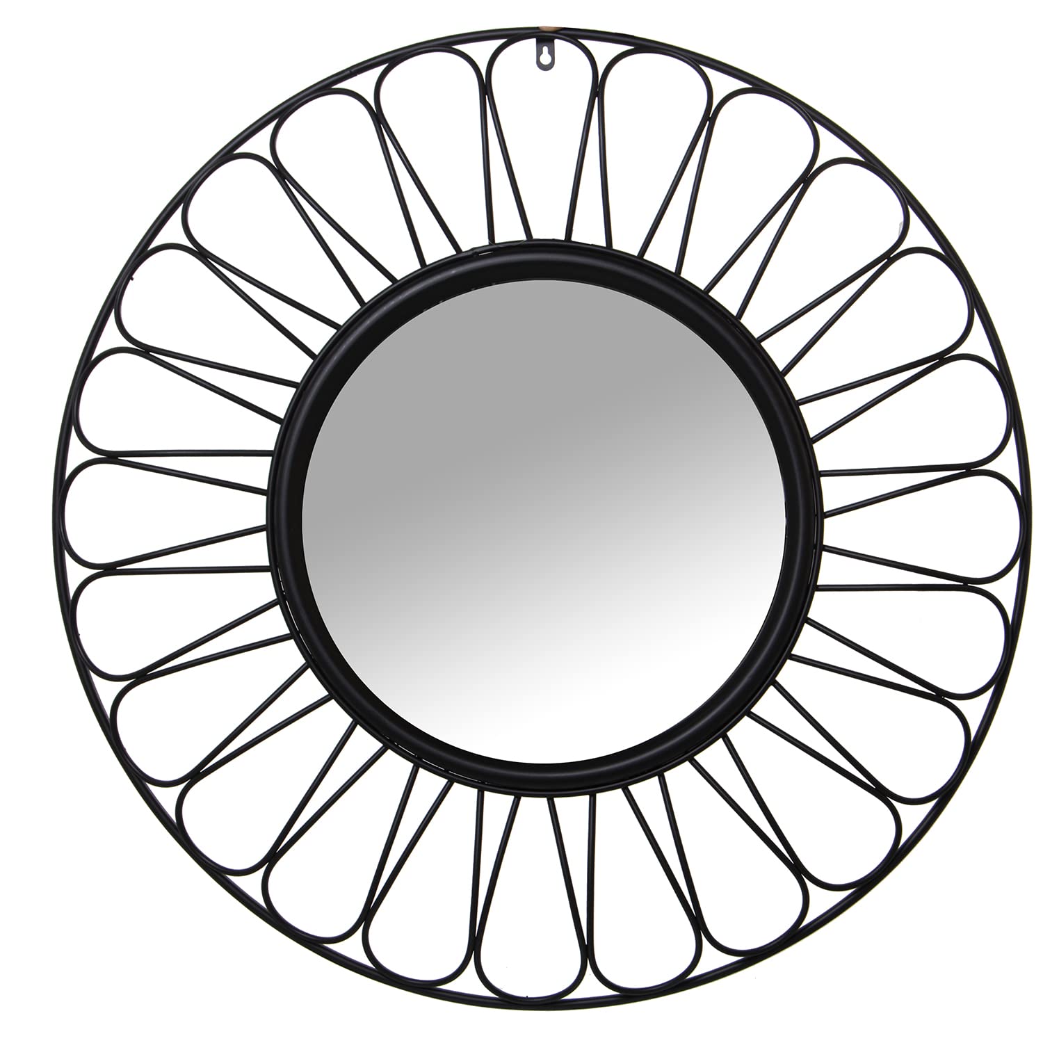 ESPEJO METAL NEGRO 85X6CM, INT: 41CM