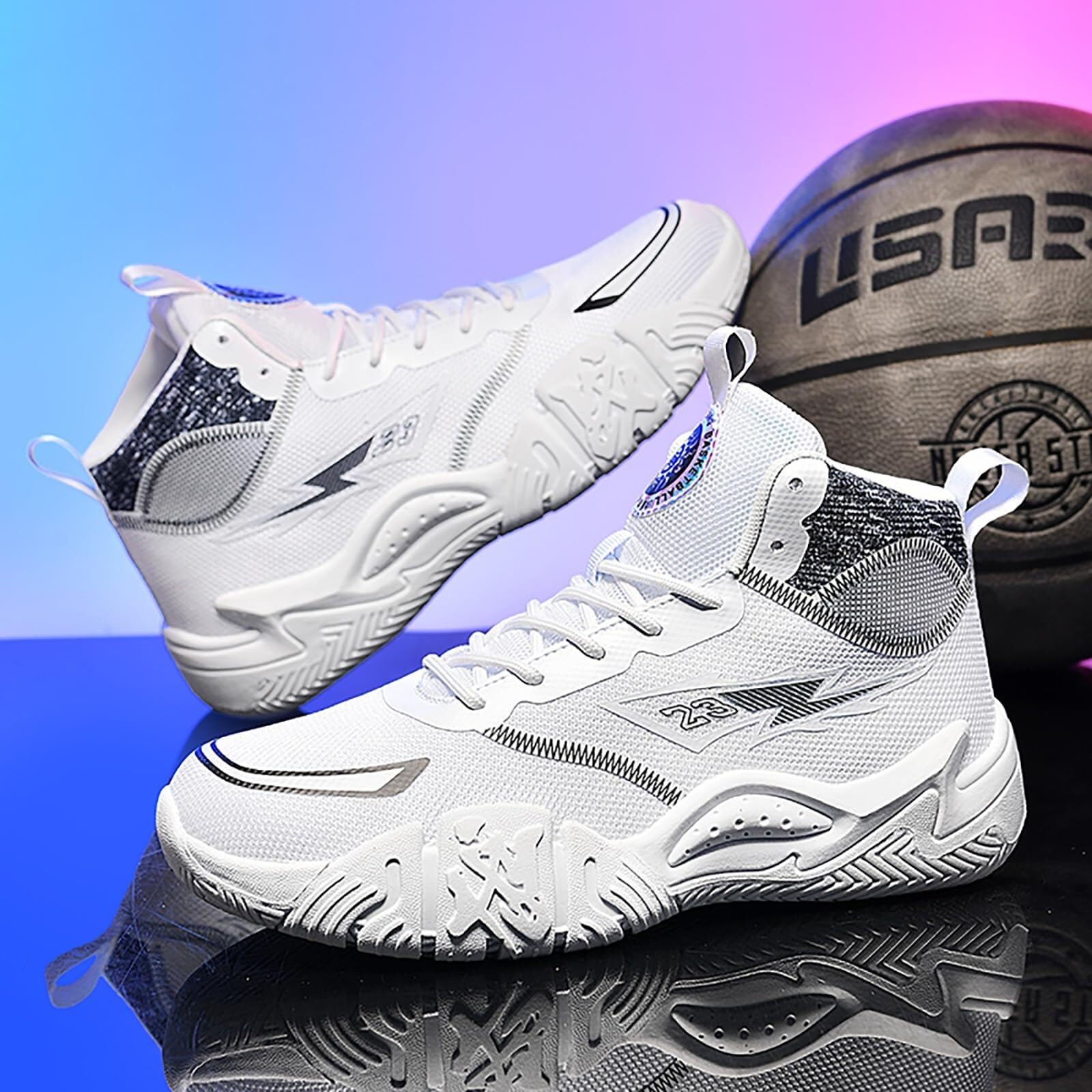 Zapatillas de Baloncesto Unisex Alta Transpirables para Jóvenes