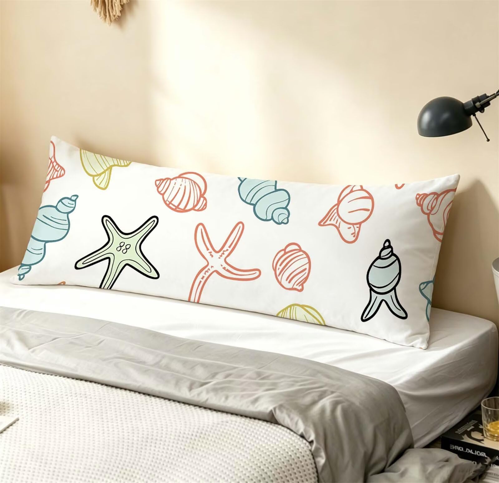Weiß-10 Seitenschläferkissen bezug 55 x 160 cm Schwangerschaftskissen Samt | Anlage Langes Kissenbezug mit Unsichtbarer Reißverschluss XXL Kissenbezug Komfortkissen für Bett Sofa Deko j-15