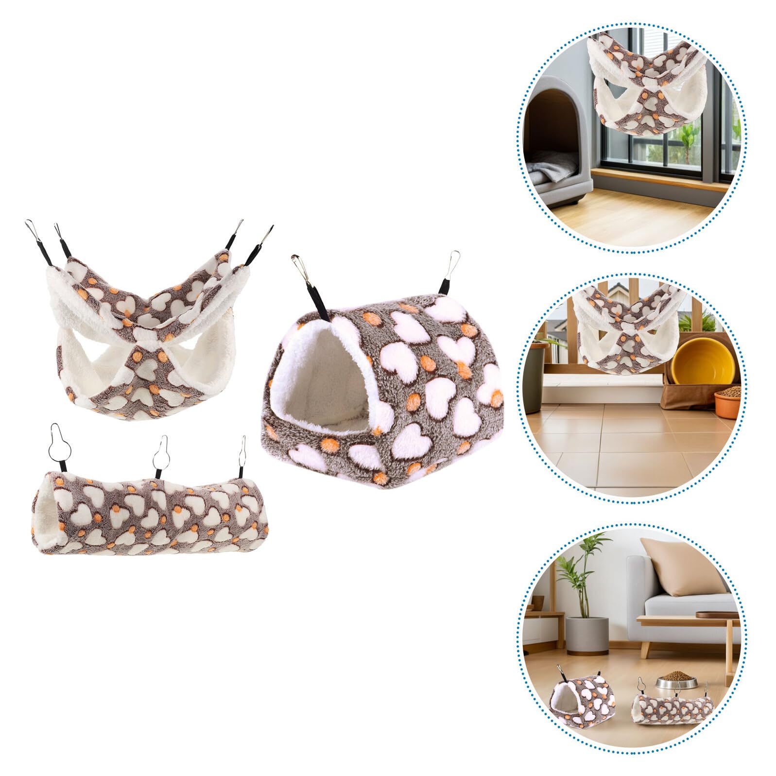 Toddmomy 3pezzi Cuccia per Criceti in Nido per Piccoli Animali Tunnel per Topi Amaca per Ratti Accessori per Gabbie per Criceti e Furetti