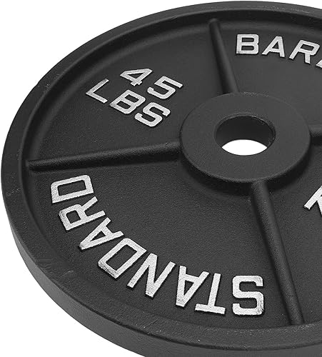 Miniatura 6 de 45LB Barbell Plate, Alloy Steel Cast Iron, 4 Design for Strength Training - High Strength, Long Lasting Durability, Ideal for Weightlifting and