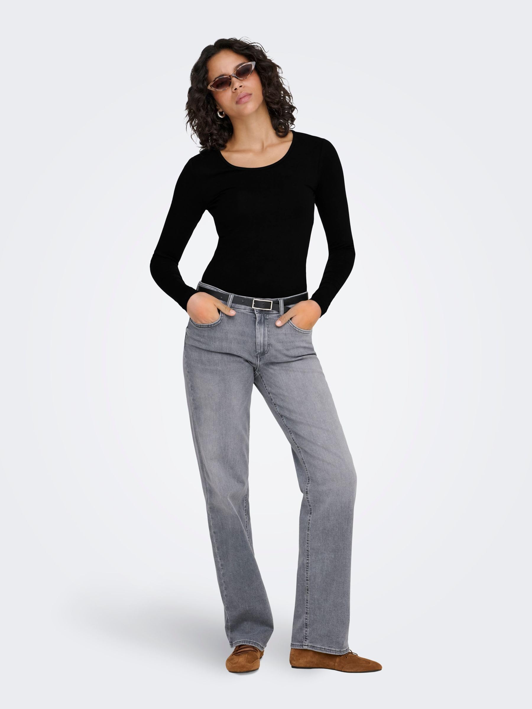 ONLY Onllive Love New Ls O-Neck Top Noos, T-Shirt à Manches Longues Femme