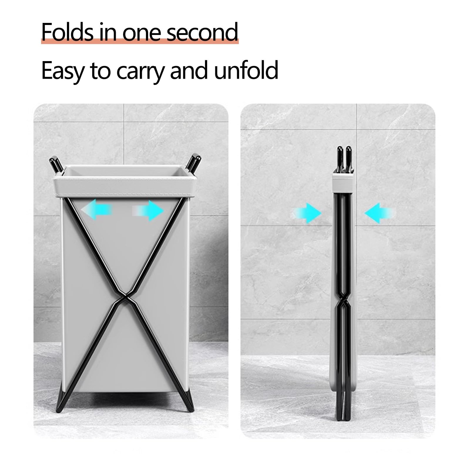 Cesta Ropa Sucia Plegable con Tapa Forma de X Carro de Ropa Sucia con Ruedas Organizador de Ropa para Guardar Ropa Sucia, Aperitivos y Juguetes(Gray)