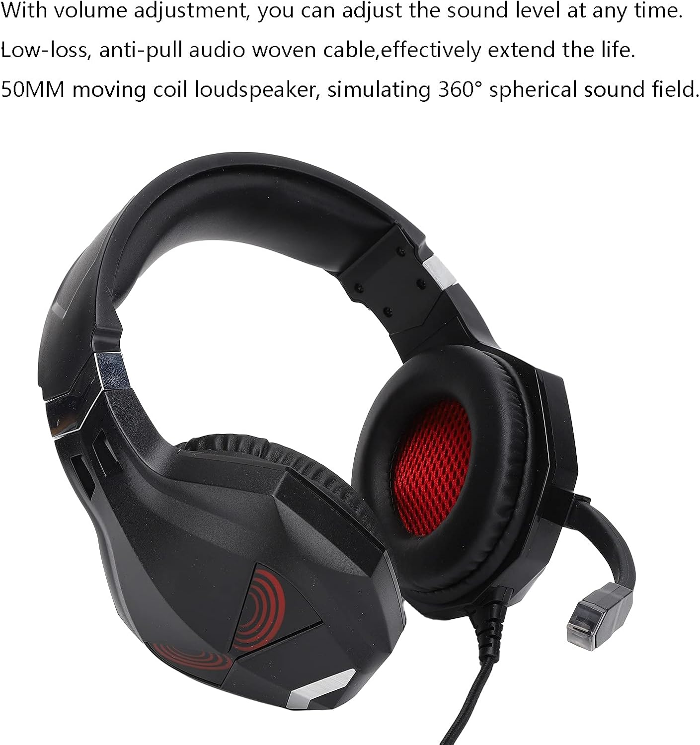 Wired Gaming Headphones Headset with Microphone, G319 Computer Headset Wired LED Luminous Gaming Headphone with Microphone for PS 4