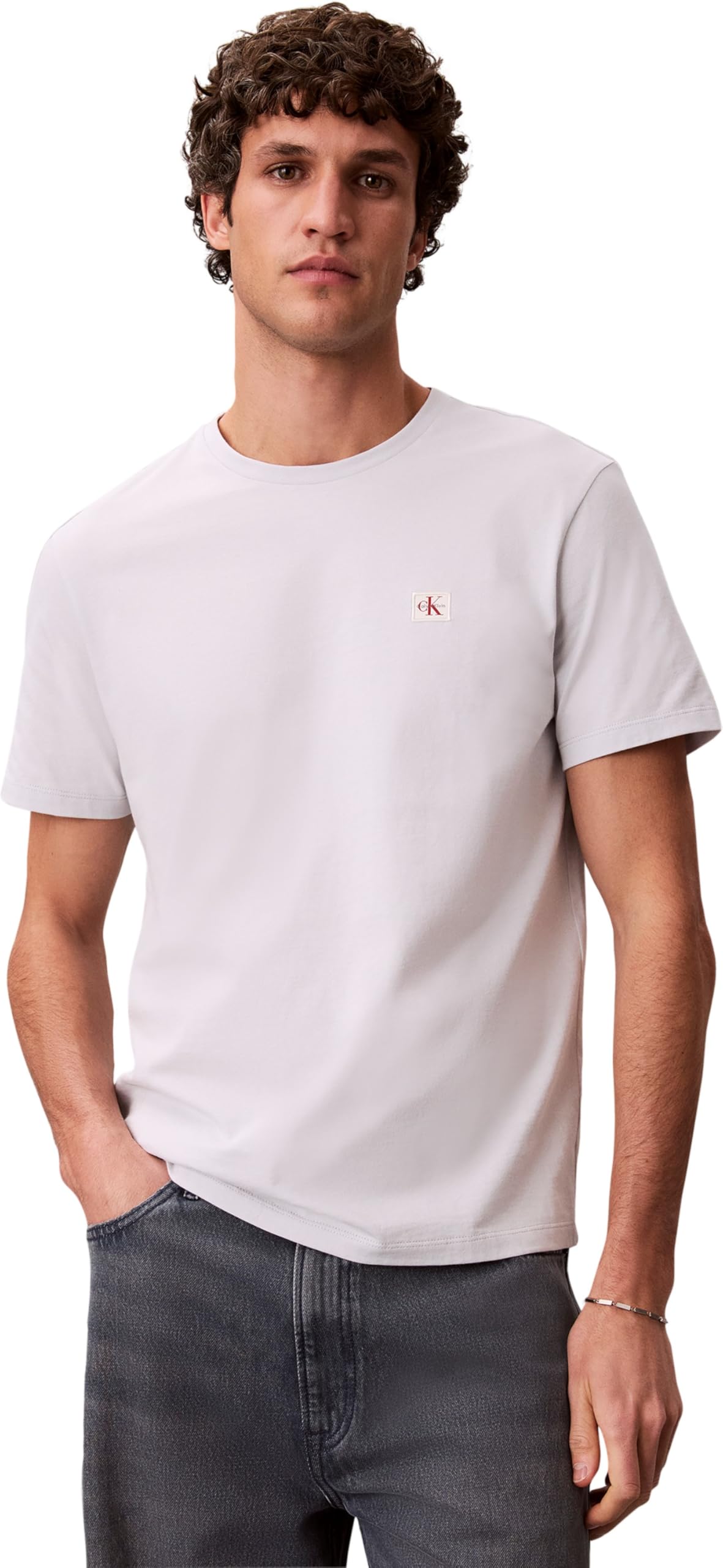 Calvin Klein Gray Cotton Men's T-Shirt - L