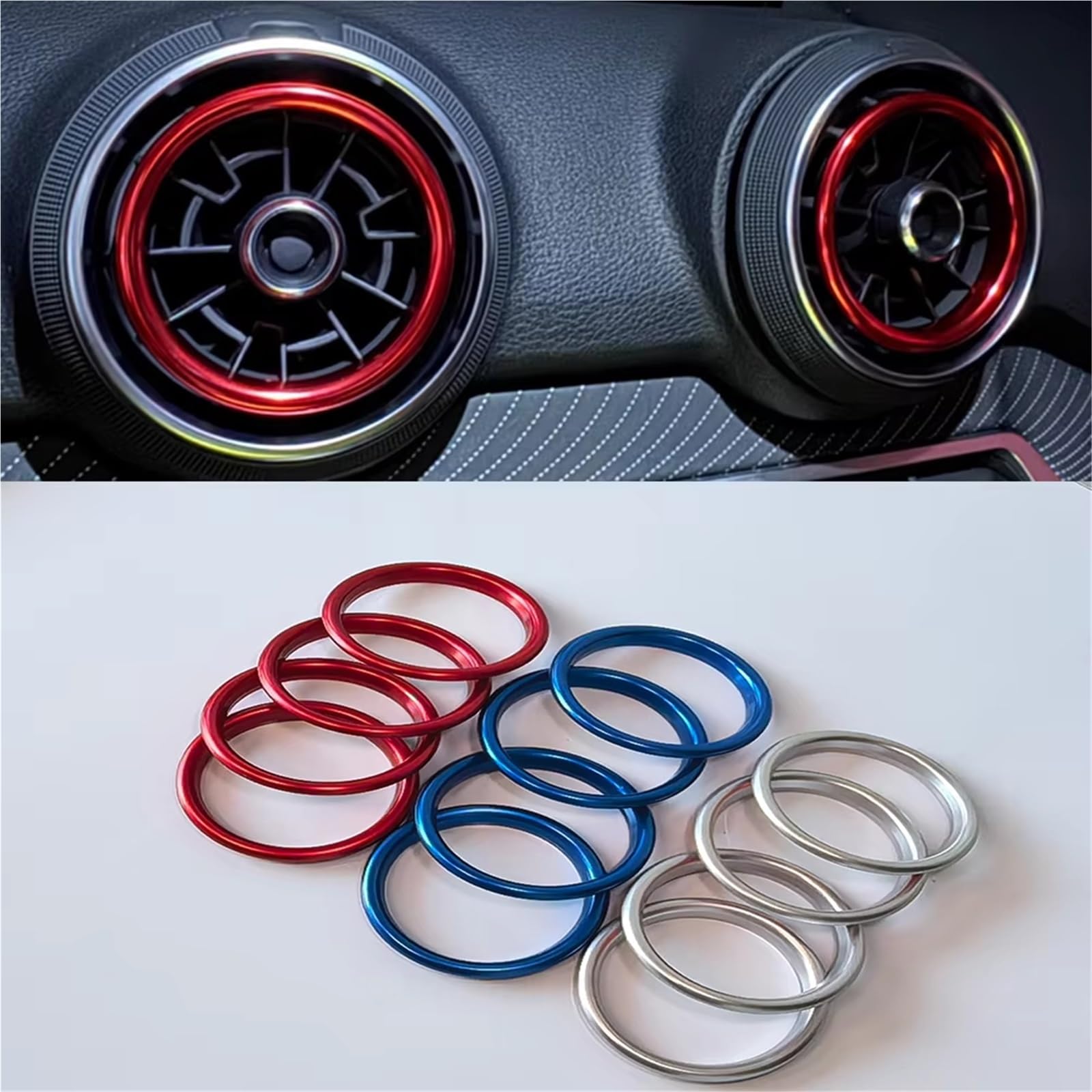 Compatible Con Para A3 3th Sedan 2013 2014 2015 2016 Consola Central De Aire Para Automóvil Ajuste Salida Cubierta Anillo Interior Estilo