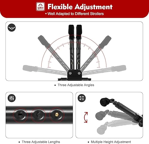 Miniatura 5 de Tabla universal para cochecito de bebé con asiento desmontable, 2 en 1 para sentarse y estar de pie para la mayoría de los cochecitos, soporta niños
