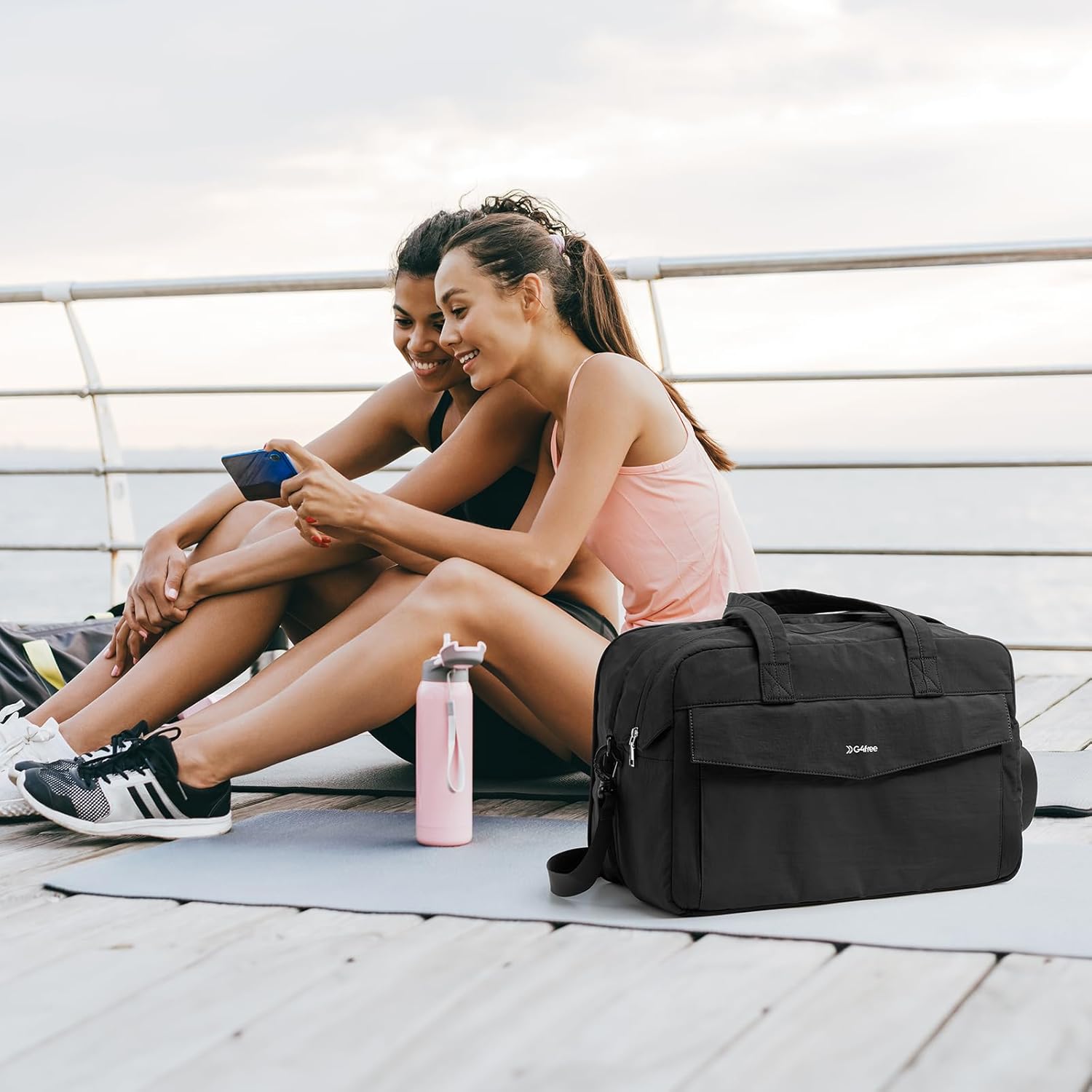 G4Free Expandable Duffle Bag for Travel, Carry On Bag TSA Airline Approved, Work Tote Duffel Bags for Men Women (Black) - Image 8