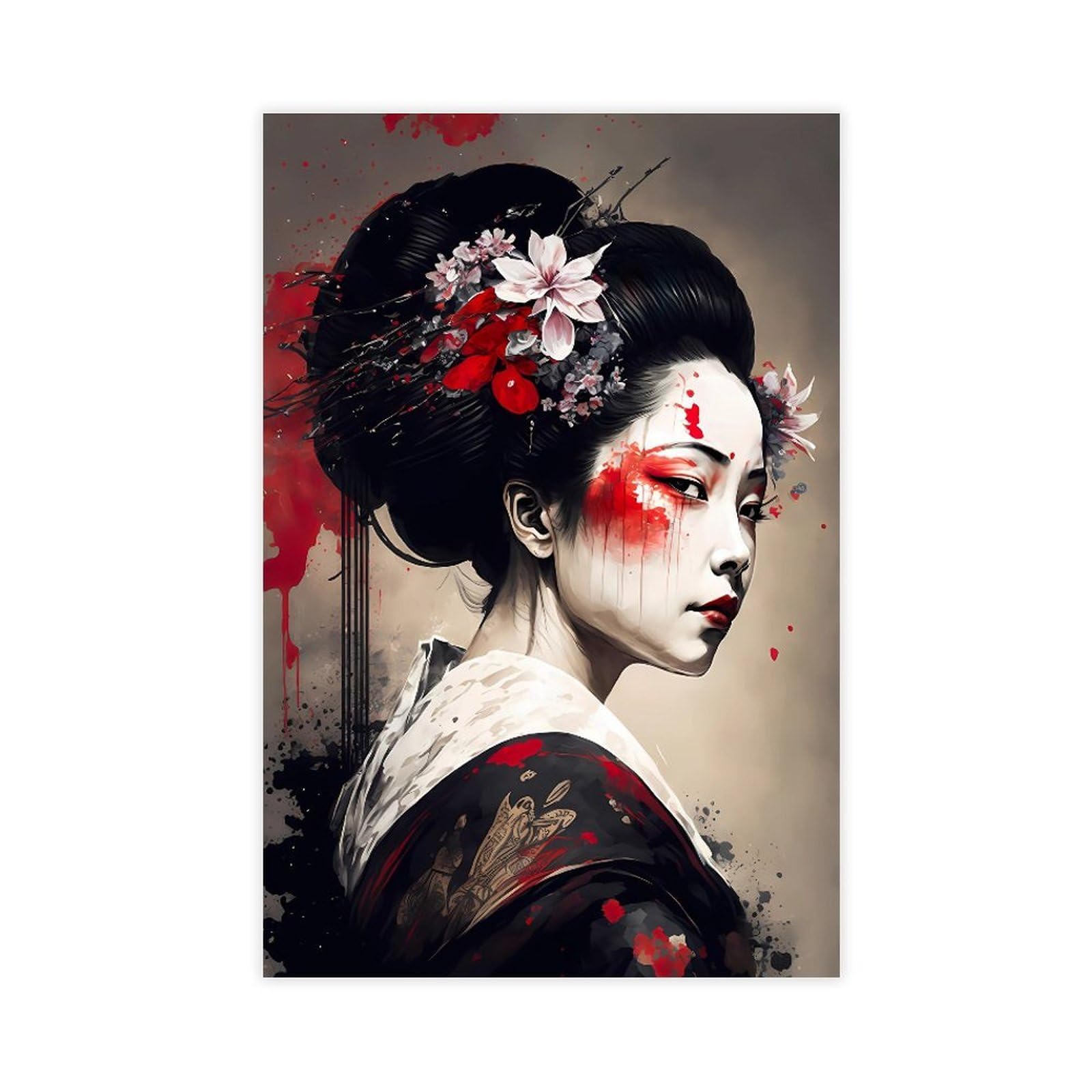 QNVJQKDSI Japanese Geisha Art (16) Canvas Poster Wall Art Decor Print Picture Paintings for Living Room Bedroom Decoration 24" L X 36" W