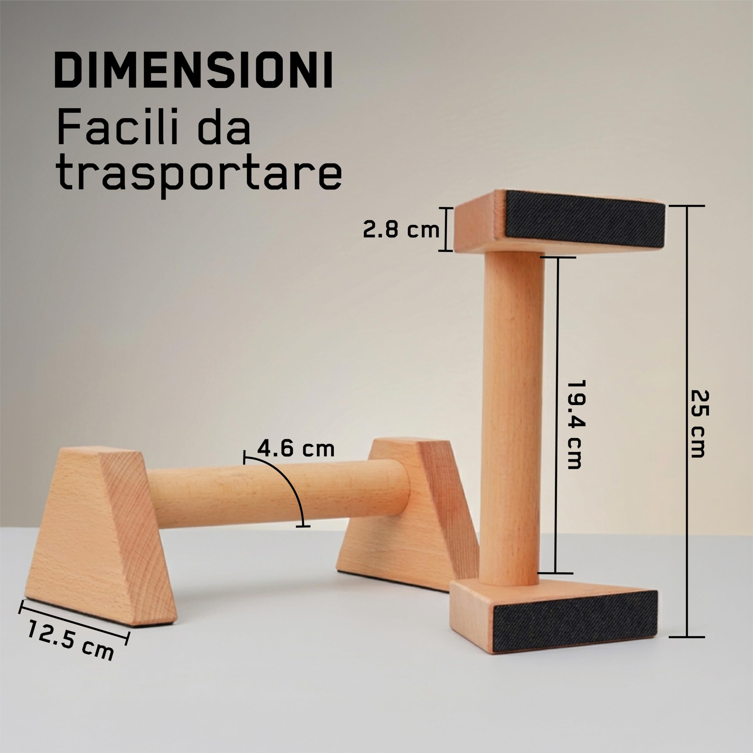Parallele Calisthenics in Legno – Parallele Basse Antiscivolo per Allenamento Indoor/Outdoor – Maniglie per Flessioni Push Up Bar Fitness Portatili e Resistenti