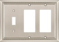 Vista 72 de Henne Bery Sunken Pearls - Placa de pared decorativa resistente para interruptor, cubierta para tomacorrientes (doble dúplex, níquel satinado)