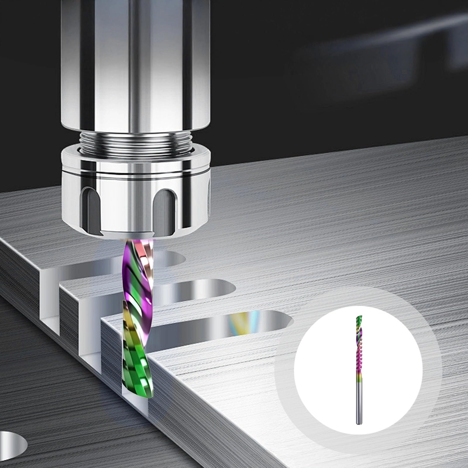 Tungsten Steel Carbide Drill Bits, 3.175 Mm Single Flute Cutter for CNC Machines, 3.175 X 3.175 X 25 X 50, Ideal for Acrylic and PVC
