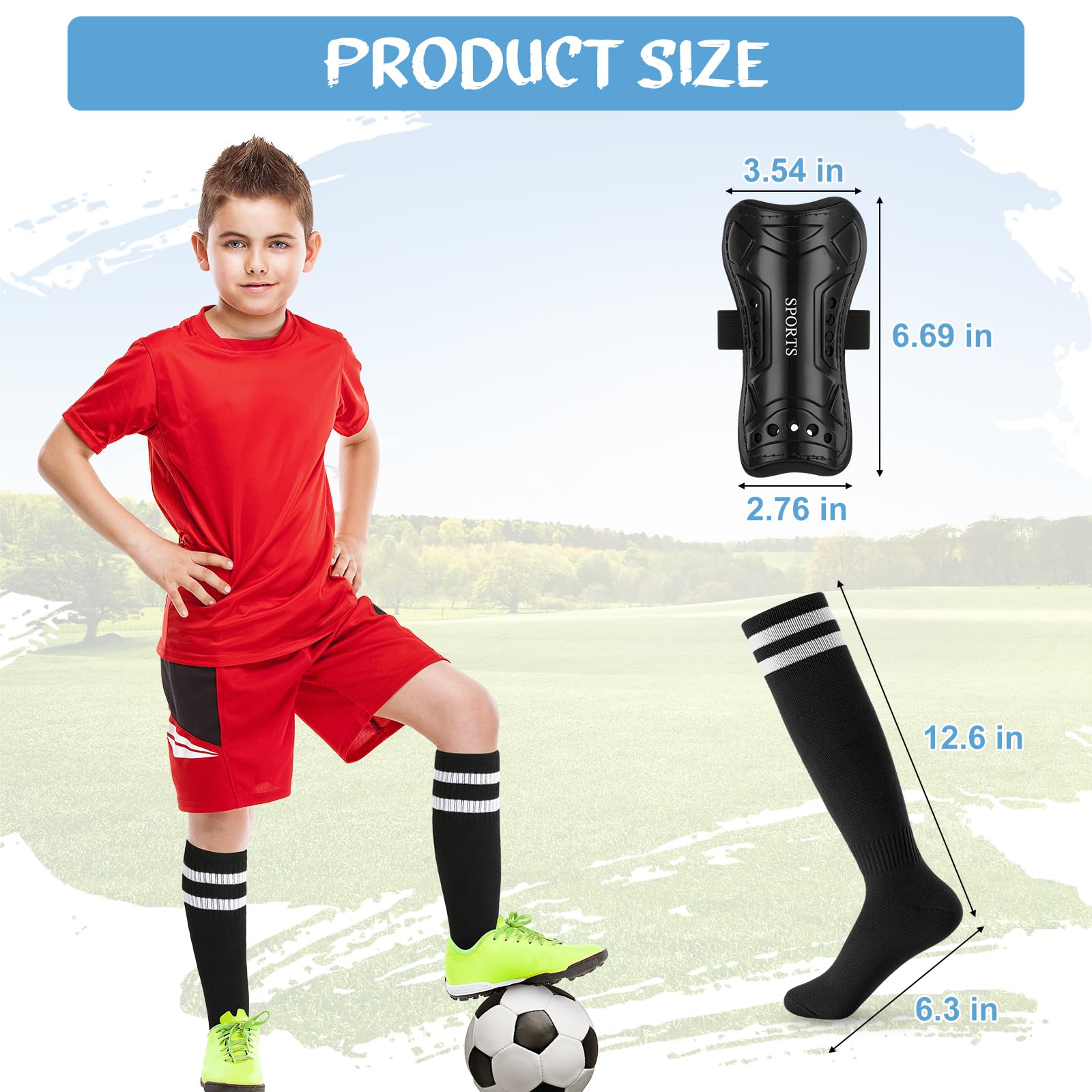 2 Ensembles De Protège-Tibias De Football Chaussettes De Football Jeunes Protège-Tibias Enfants Mollets Protections Pour Filles Garçons Adolescents