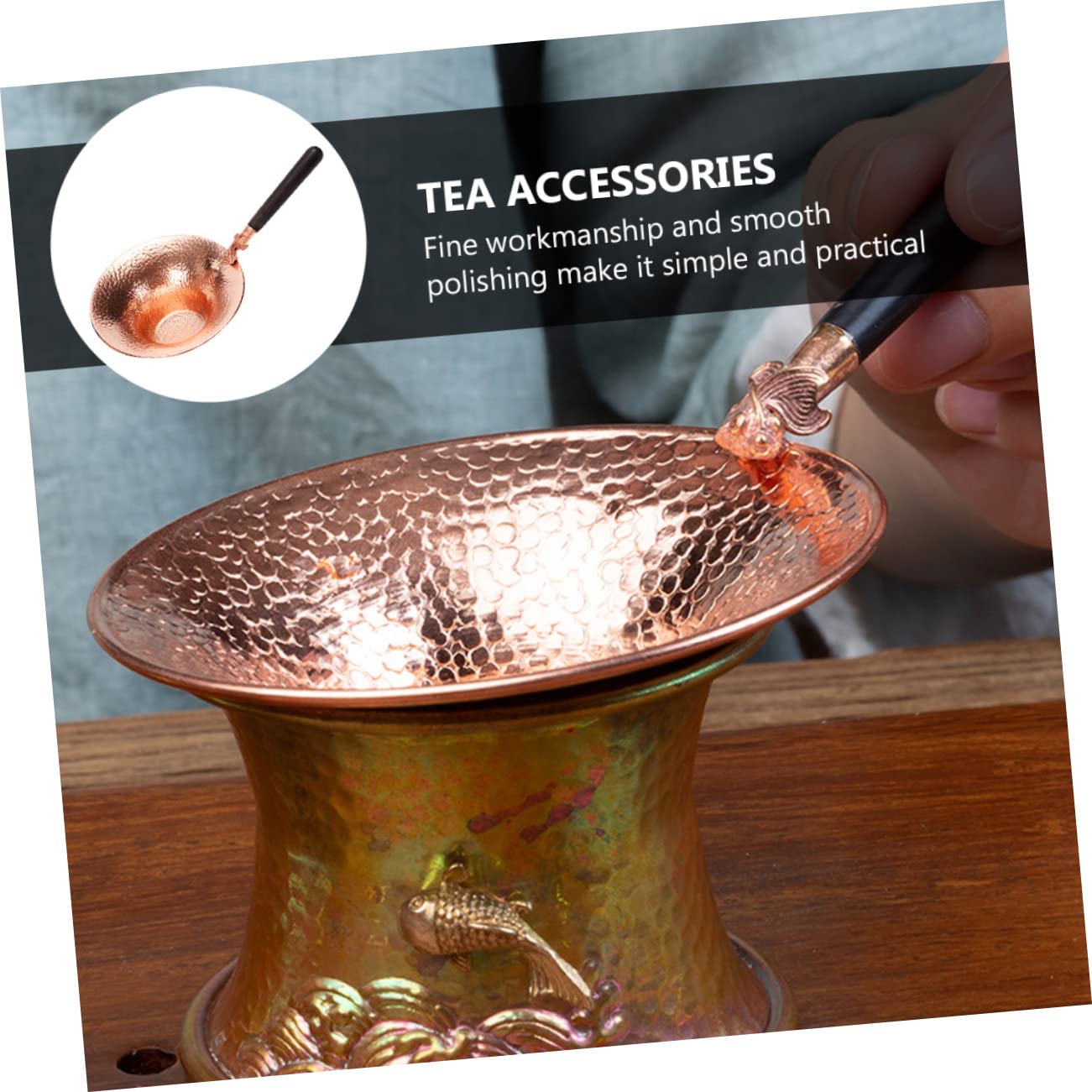 UPKOCH 3 Piezas De Accesorios De Cóctel De Fugas De Té Infusor De Té De Silicona Colador De Metal Colador De Té De Hojas Sueltas Tamiz De Fina Difusor De Té Cobre Madera De