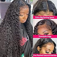 Vista 3 de Pelucas de 30 Pulgadas con Malla Frontal de Onda Profunda de Cabello Humano 180% de Densidad 13x4 Pelucas de Malla Frontal HD Transparente