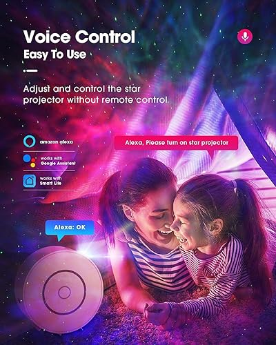 Miniatura 4 de Proyector inteligente de estrella de luz galaxia, proyector planetario para el hogar con control de aplicación, modos de temporizador de 24 horas,