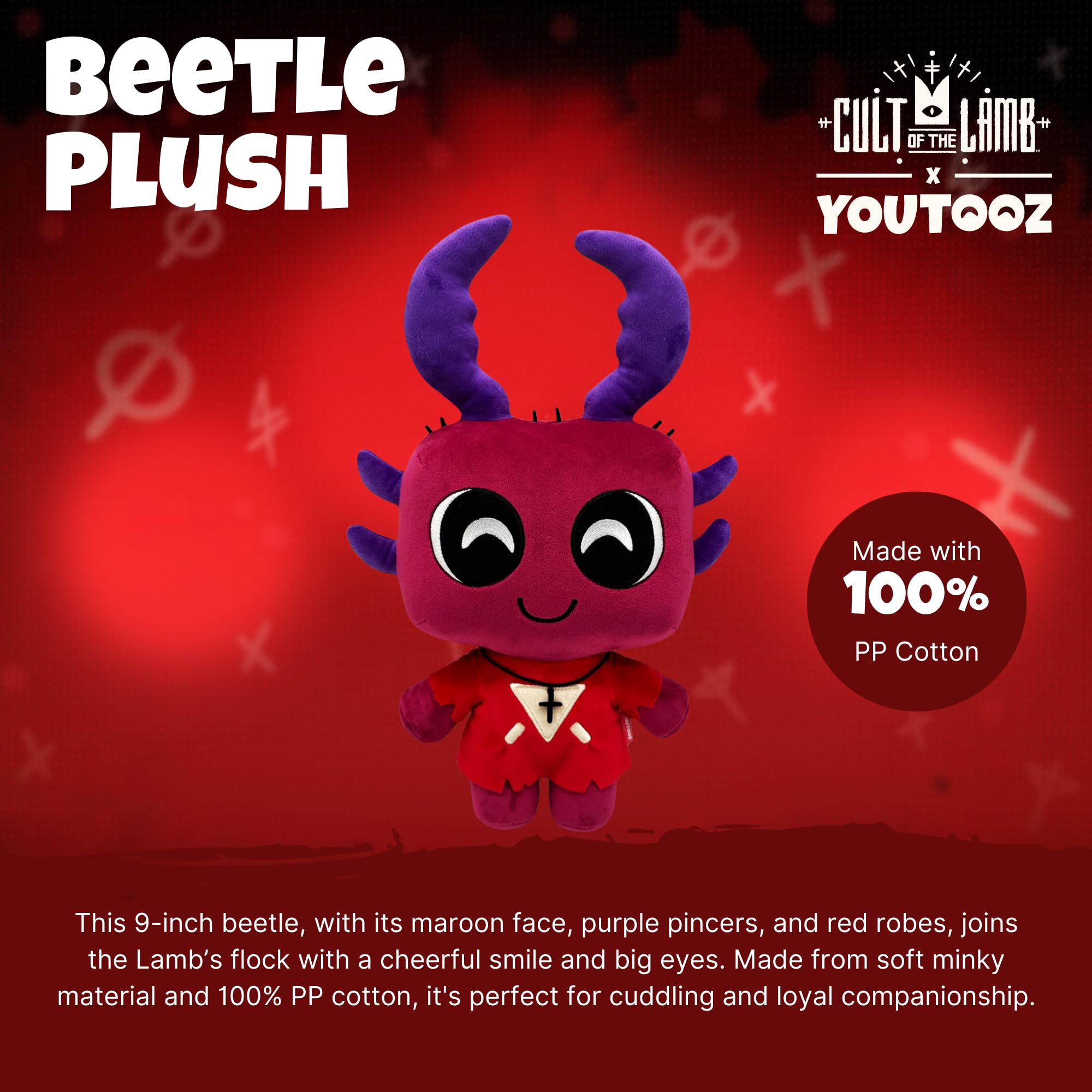 Youtooz - Cult of The Lamb: Beetle Plush (9IN), Purple, 9" - Image 2