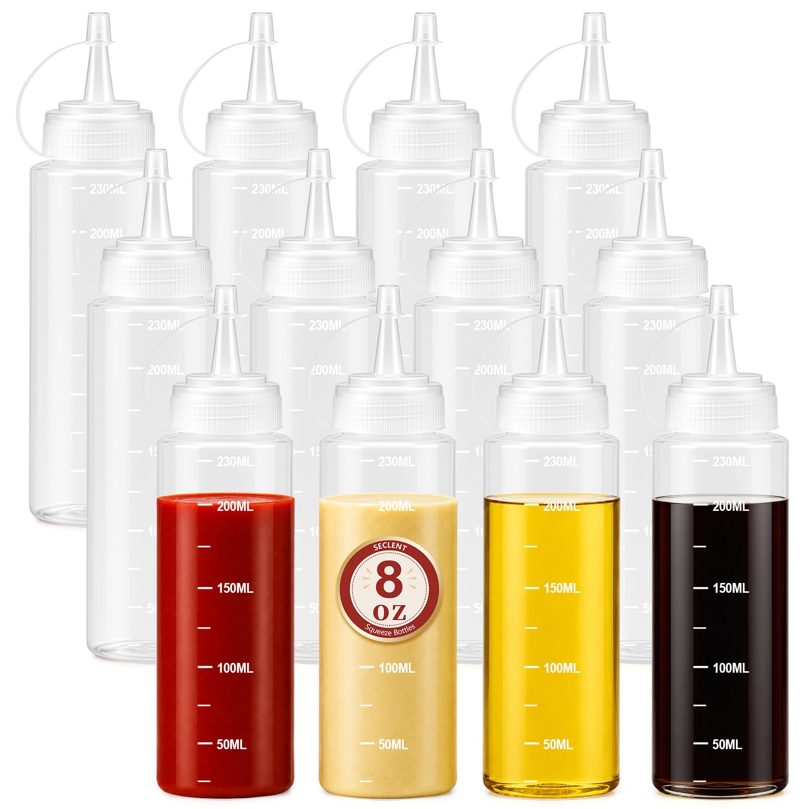 8 oz Sauce Bottles, Condiment Squeeze Bottle, Syrup Bottles, Paint Bottle