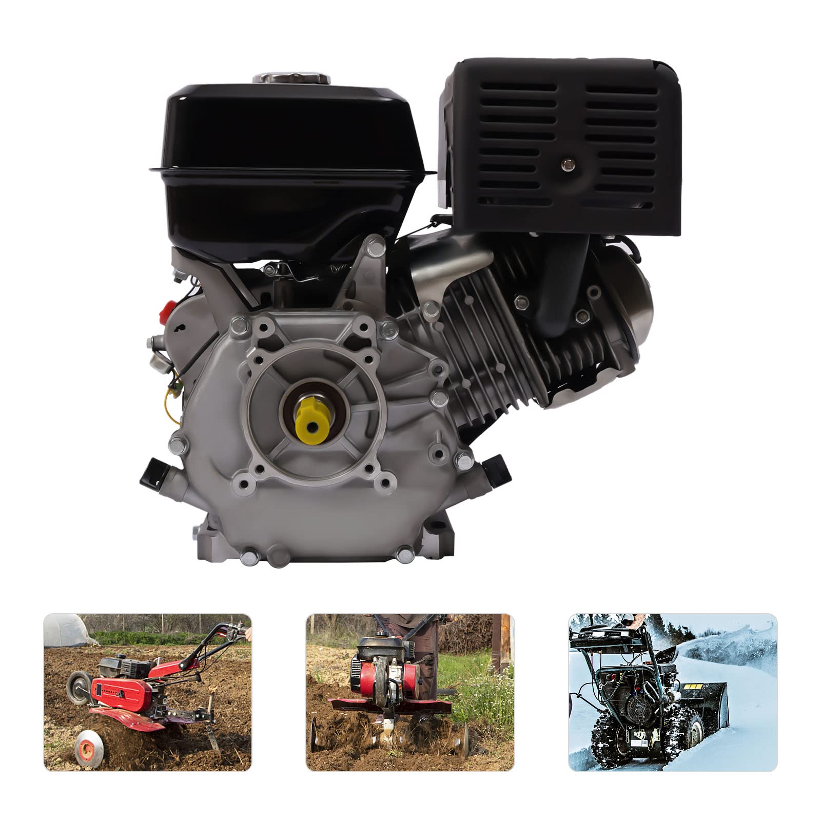 Motor de gasolina de 15 CV, Go Kart con motor de gasolina de 4 tiempos, divisor de registro de gasolina, motor de gasolina de 15 CV, motor negro, refrigerado por aire