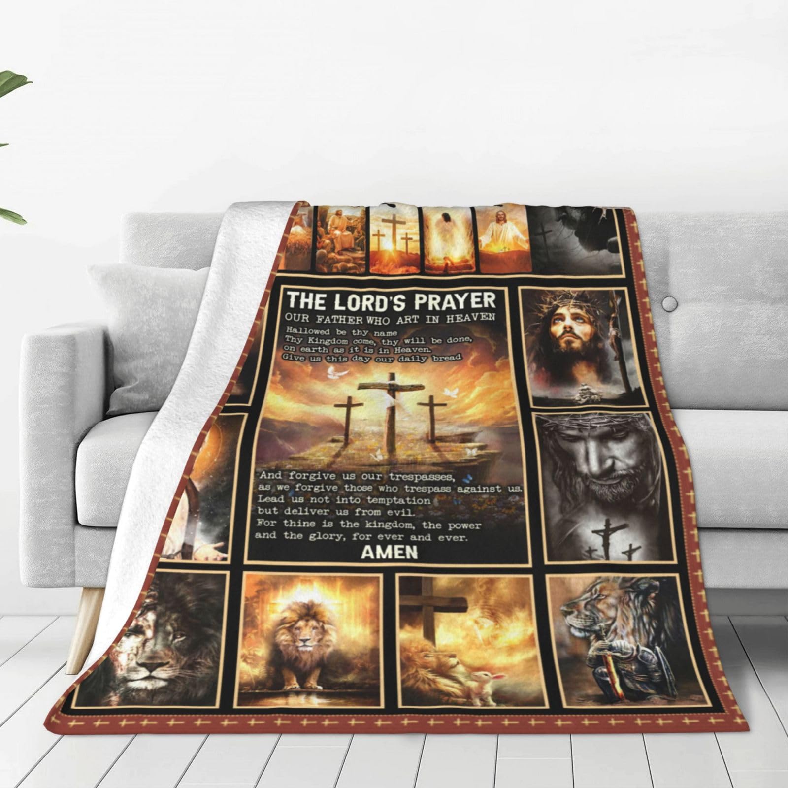 Coperta Religiosa Con Preghiera Di Guarigione – Regalo Cristiano Per Donne E Uomini, Morbida Flanella, Versetti Biblici, 127x101cm