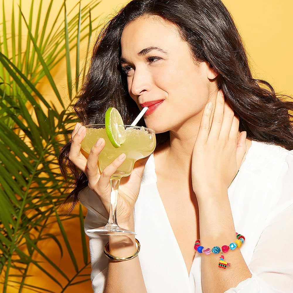 5 Pack Beaded Bracelet Stackable Christmas Thanksgiving St. Patrick’s Day Valentine's Day Beaded Stretch Bracelet Holiday Charm Bracelets Festive Jewelry Gifts for Women - Image 2