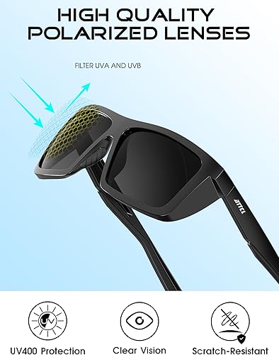 Miniatura 4 de ATTCL Gafas de sol polarizadas deportivas para hombres y mujeres, ciclismo, conducción, pesca, 100% protección UV