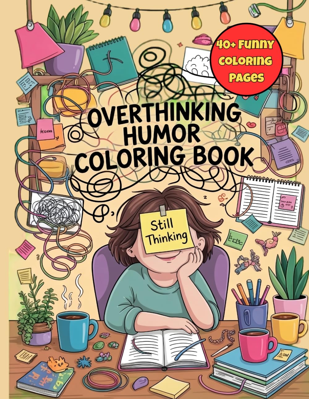 Overthinking Humor Coloring Book for Adults: Funny Stress-Relief Coloring Pages for Overthinkers, Overanalyzers, and Anyone Whose Brain Won’t Stop Thinking