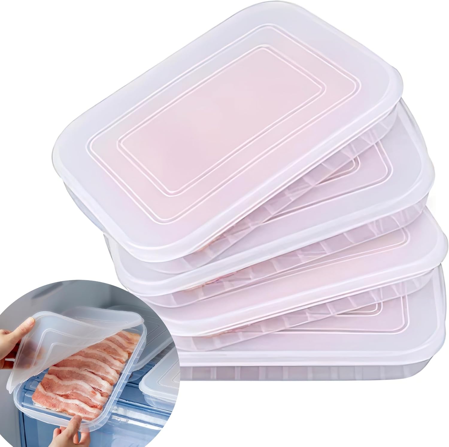 Large Fish Meat Bacon Storage Box NonStick Bottom