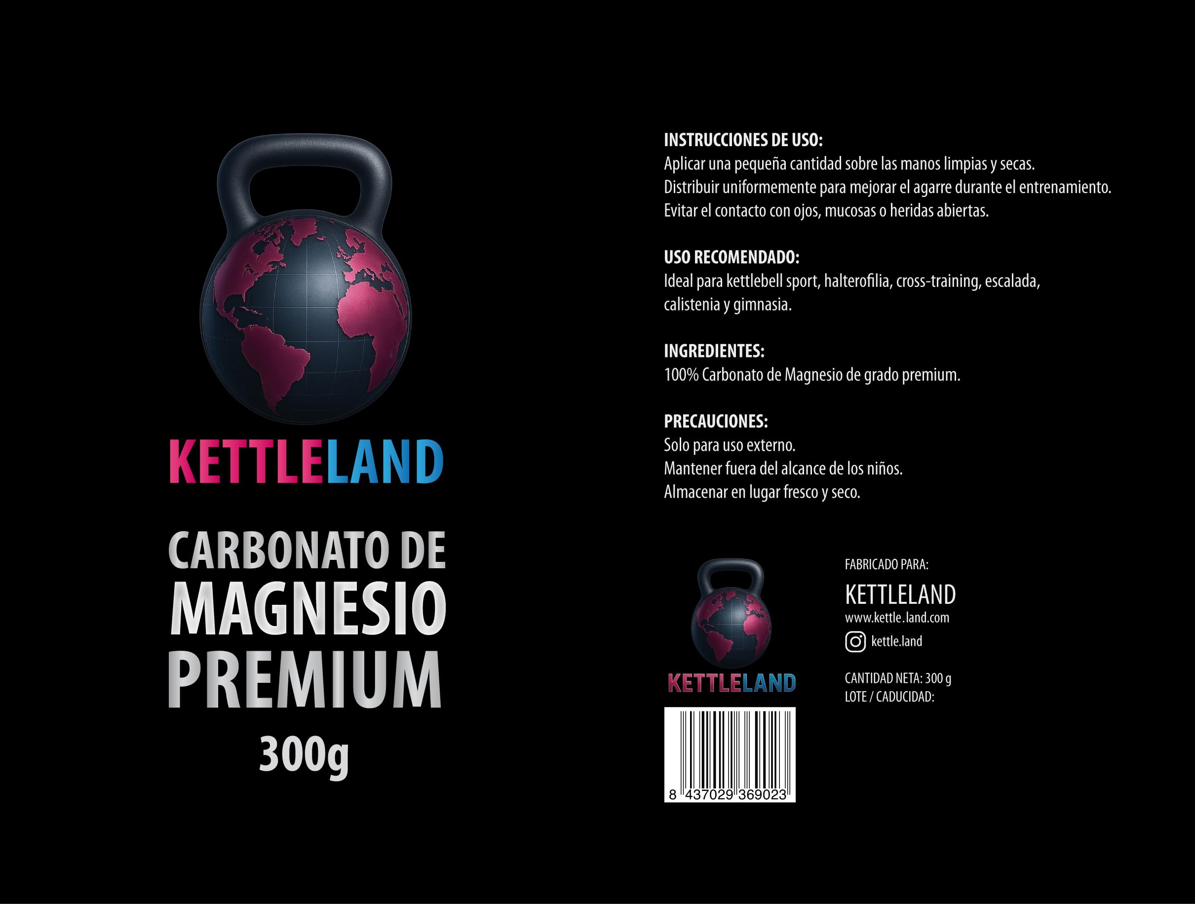 Magnesio en Polvo 1 kg para Gimnasio, Crossfit, Escalada y Kettlebell – Chalk Profesional de Agarre Máximo, Absorbe el Sudor, Calidad Competición